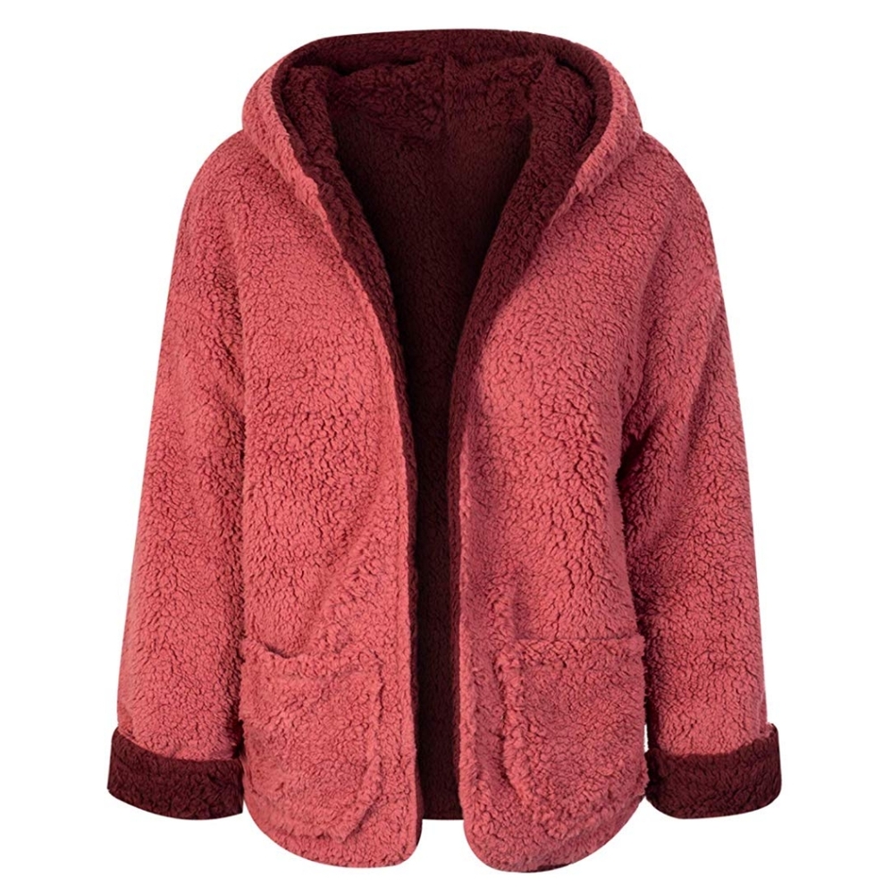 New Faux Fur Reversible Teddy Bear hooged Jacket - Picture 4 of 8